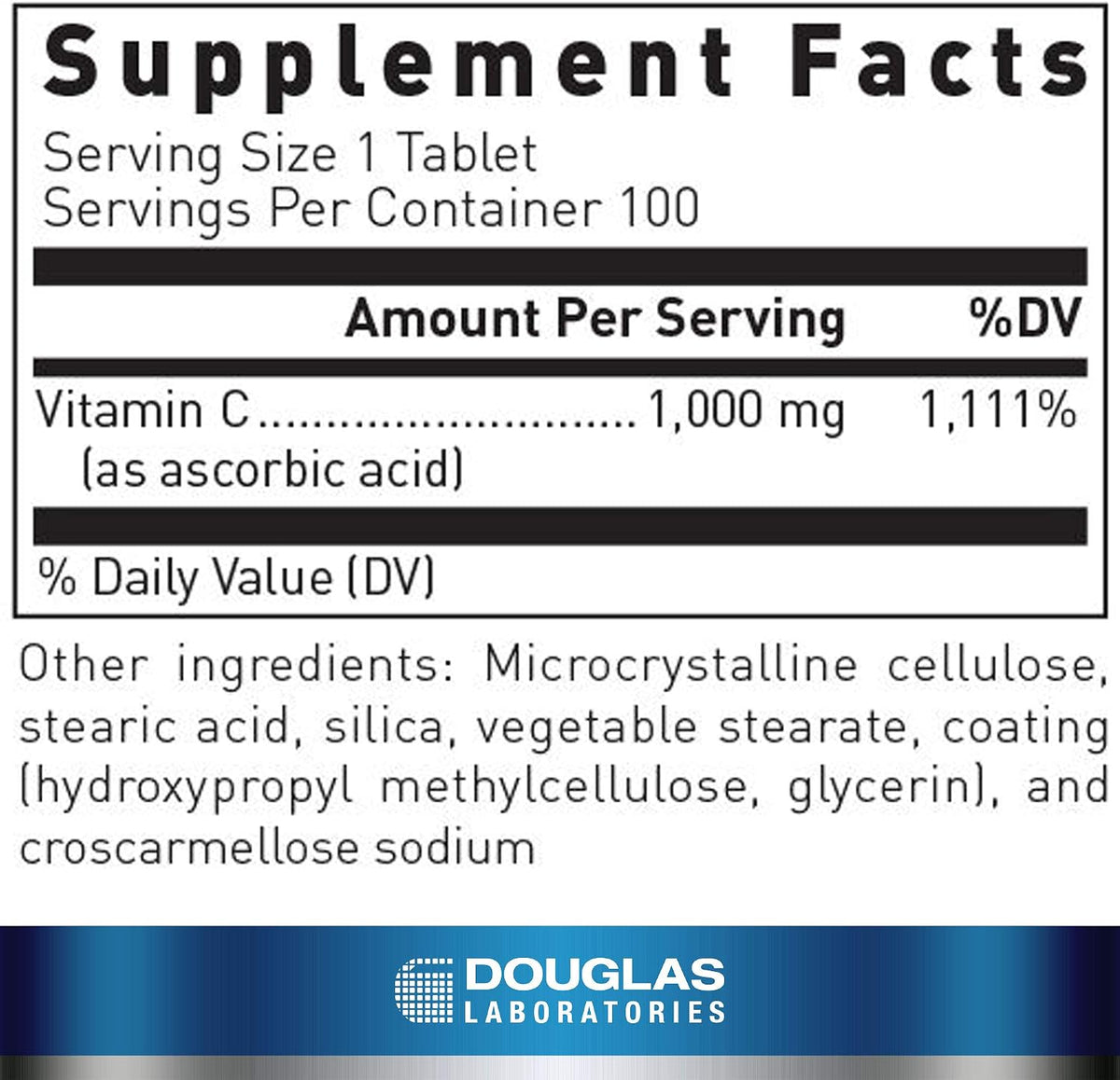 Douglas Laboratories Vitamin C – 100 Tablets - görsel 2