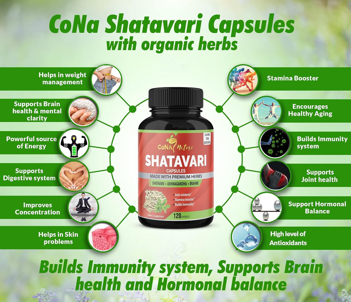 Organic Shatavari Powder Capsules 2250mg with Ashwagandha and Brahmi – Women's Health Support, 120 Vegan Capsules - görsel 5