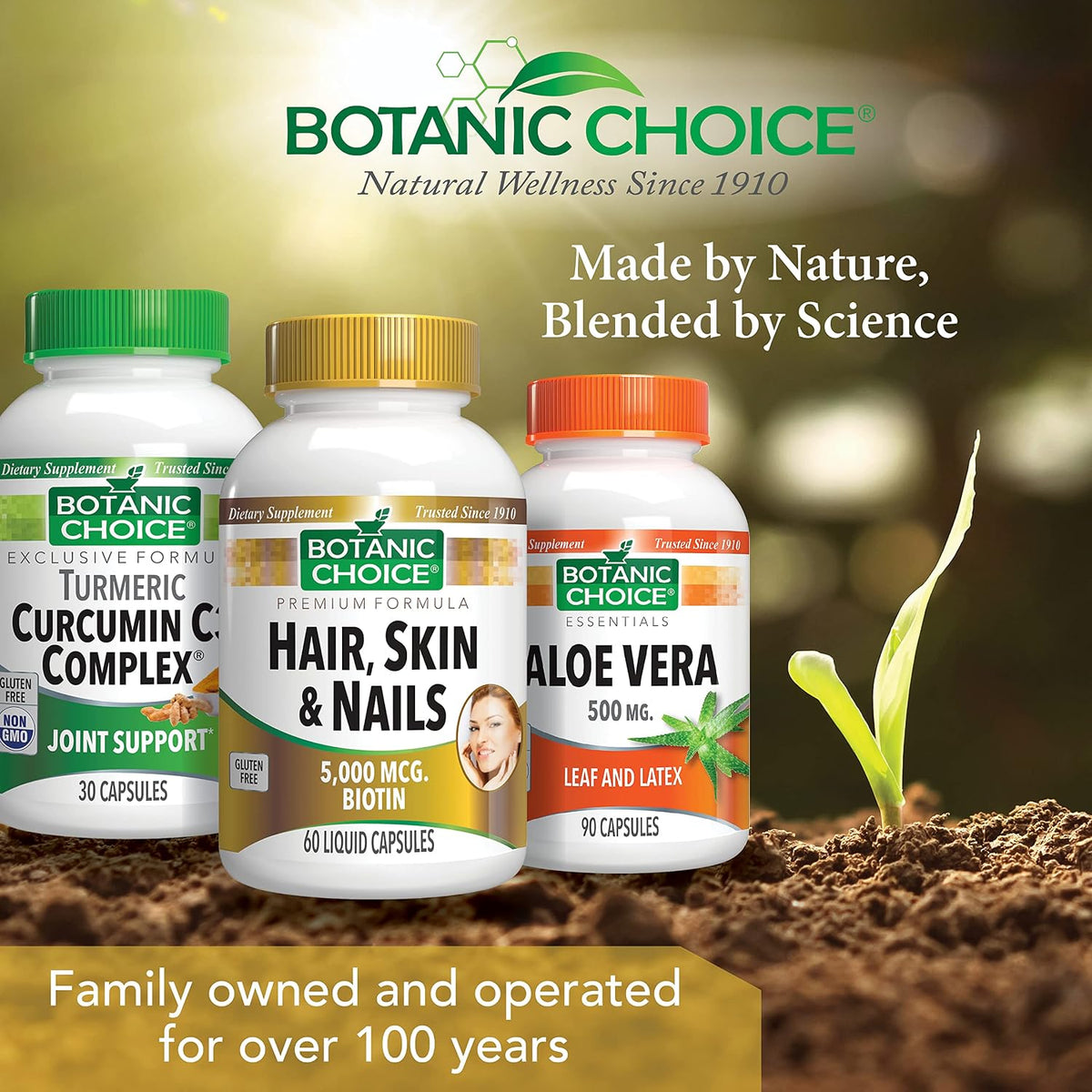 Botanic Choice Hair, Skin and Nails Vitamins - Biotin Supplement with Collagen, Vitamin C & Iron - Super Antioxidant Blend with Argan Oil & Hyaluronic Acid - 60 Liquid Capsules - görsel 6