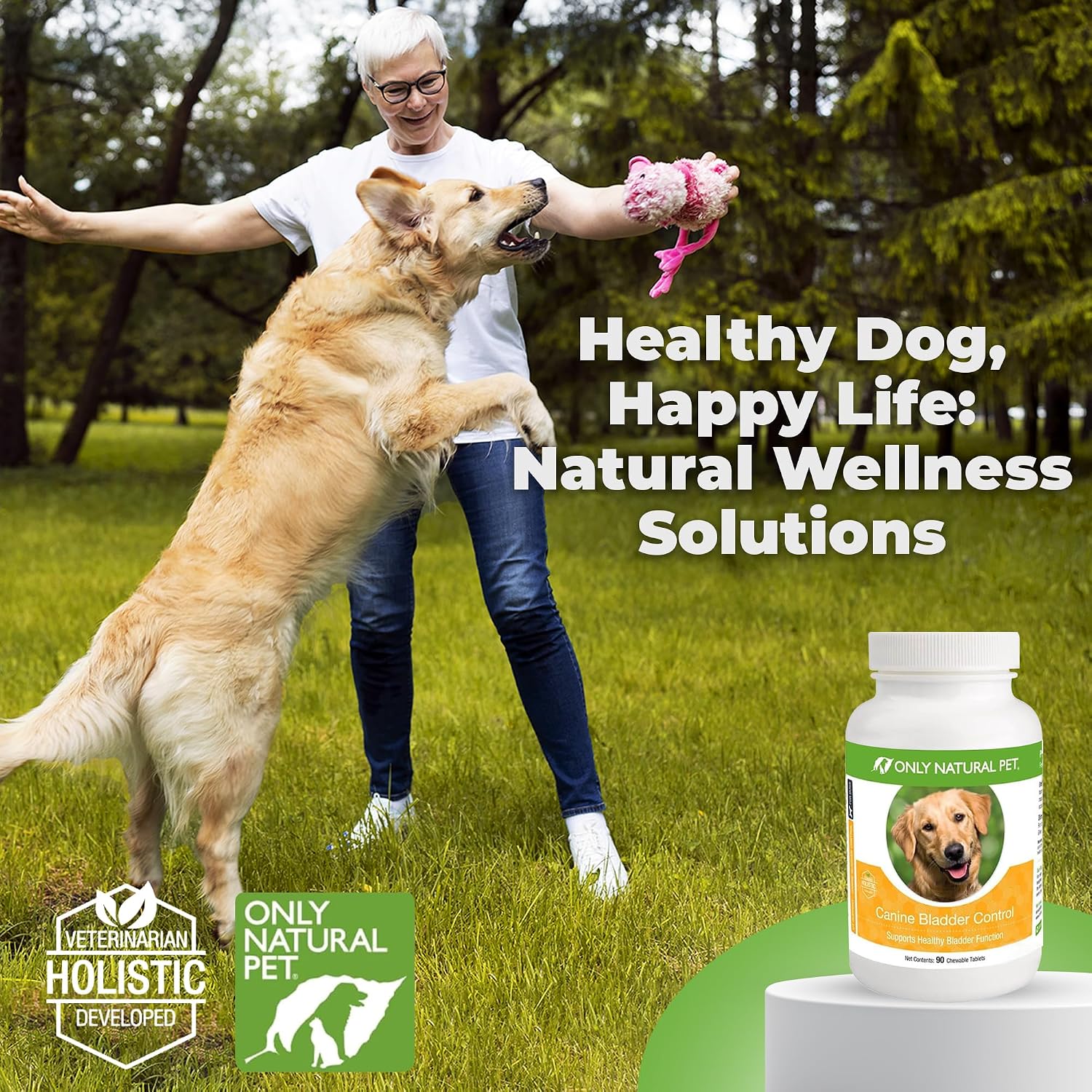ONLY NATURAL PET Canine Bladder Control - Senior Dog Care Supplement - UTI, Urinary Tract Health, Incontinence Support with Cranberry Extract | Tablets, 90 Chewable Tablets (Natural Turkey Flavour) - görsel 5