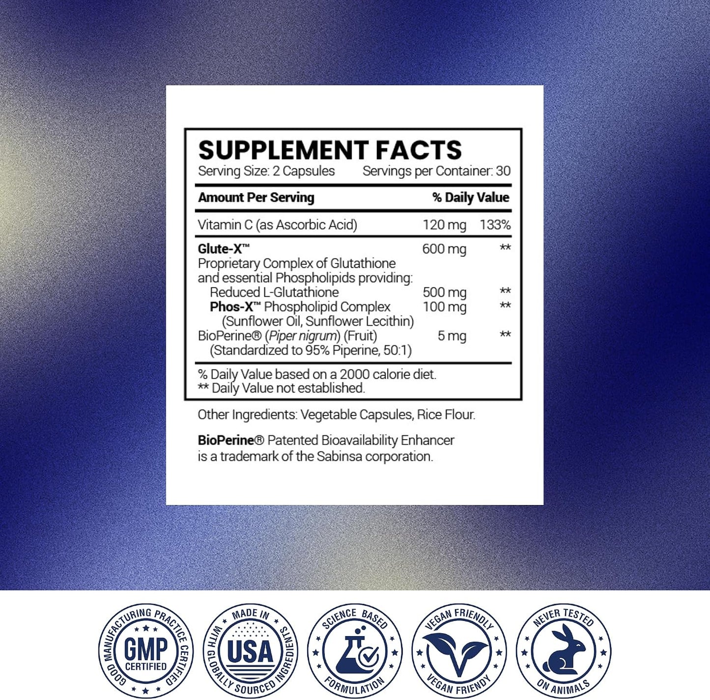 Research Verified Glutathione - Liposomal Glutathione 500mg with Phospholipid Complex, Vitamin C, Bioperine - 60 Vegan Capsules - görsel 8