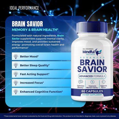 Brain Saviour Brain Supplements for Memory and Focus (3 Pack)
