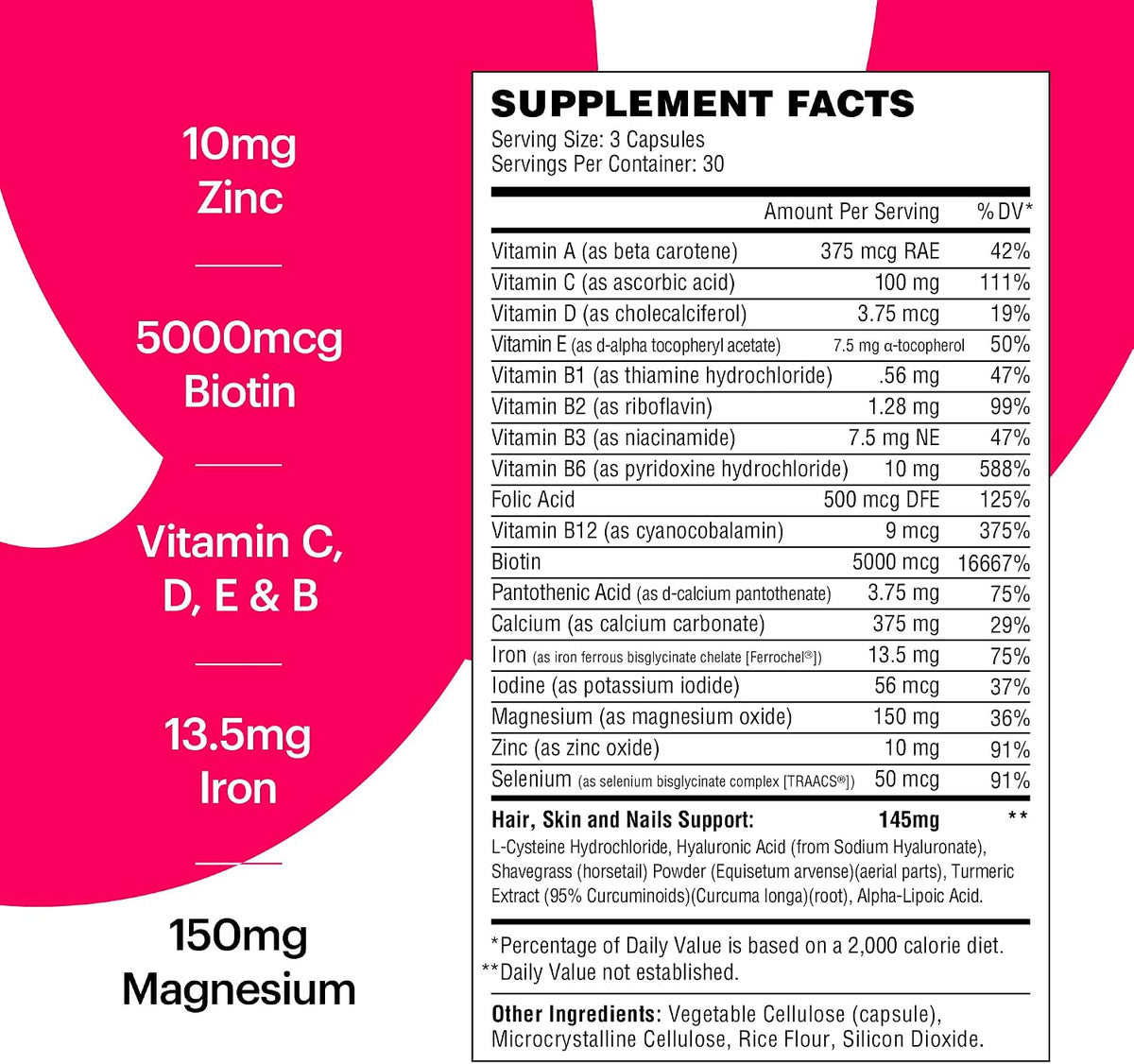 Wellthy Her Women's Daily Vegan Multivitamin – Natural Ingredients for Healthy Hair, Skin and Nails (30 Day Supply) - görsel 3