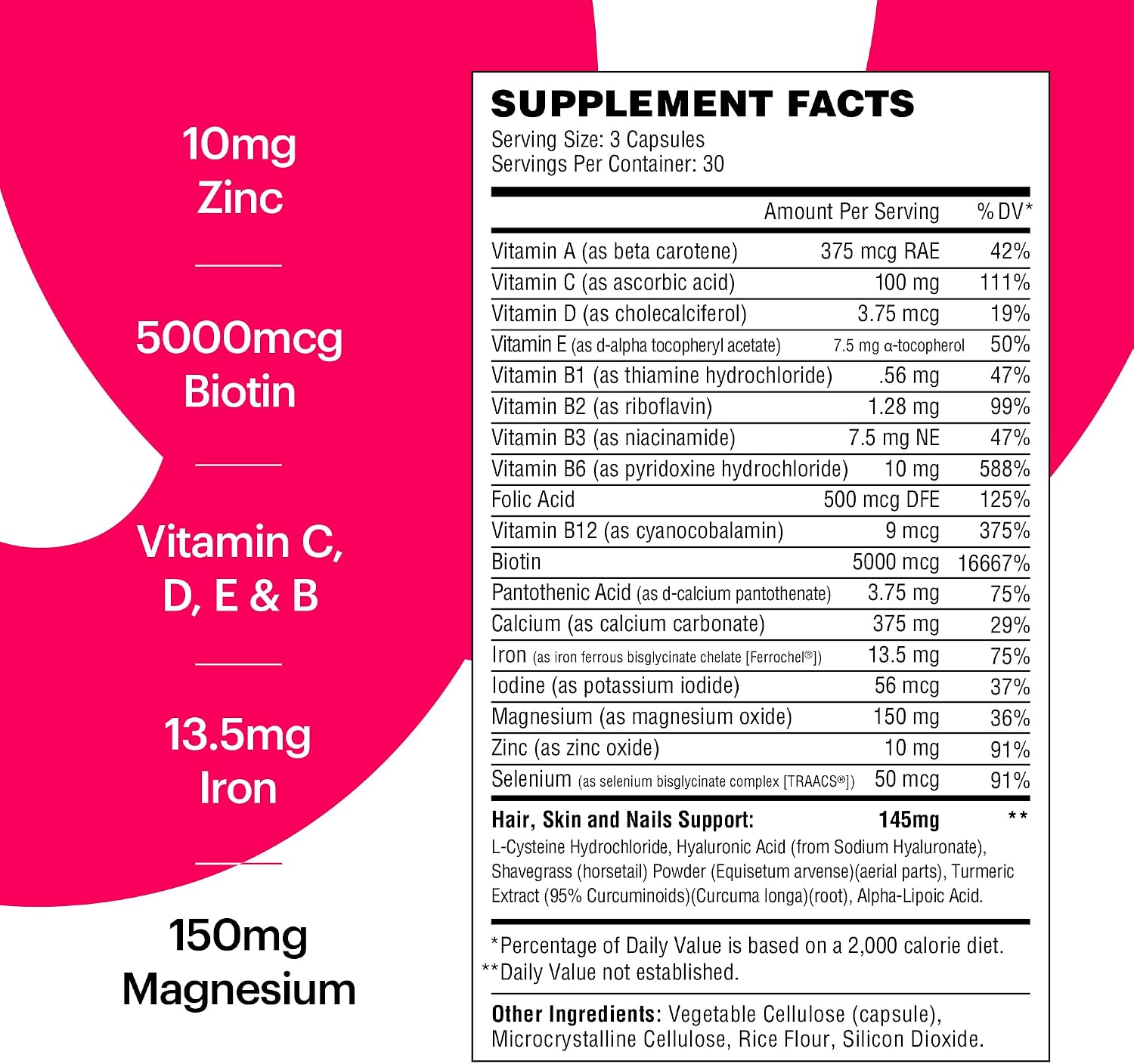 Wellthy Her Women's Daily Vegan Multivitamin – Natural Ingredients for Healthy Hair, Skin and Nails (30 Day Supply) - görsel 3