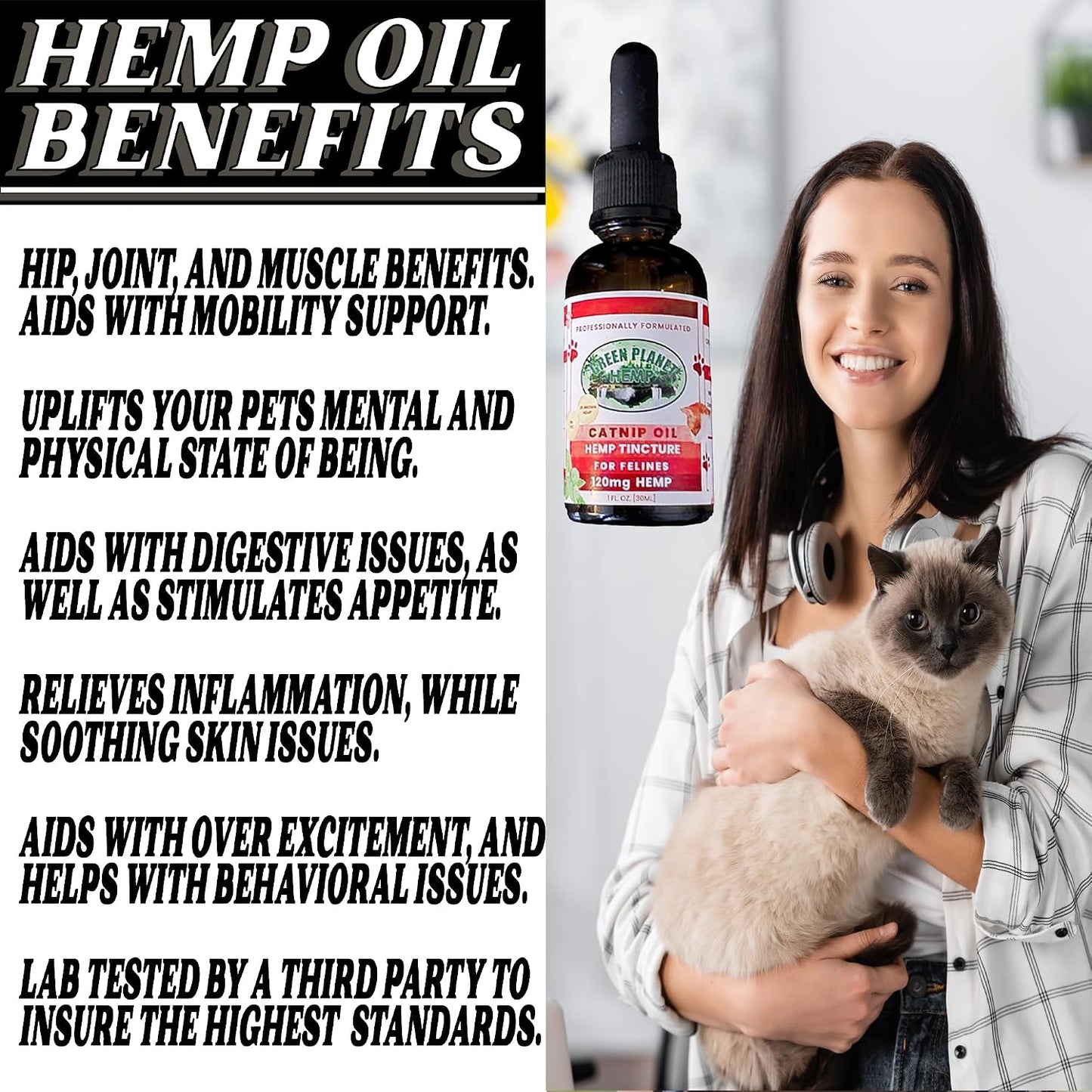 Pet Hemp Oil with Catnip – Organic Hemp Tincture for Dogs and Cats - görsel 4
