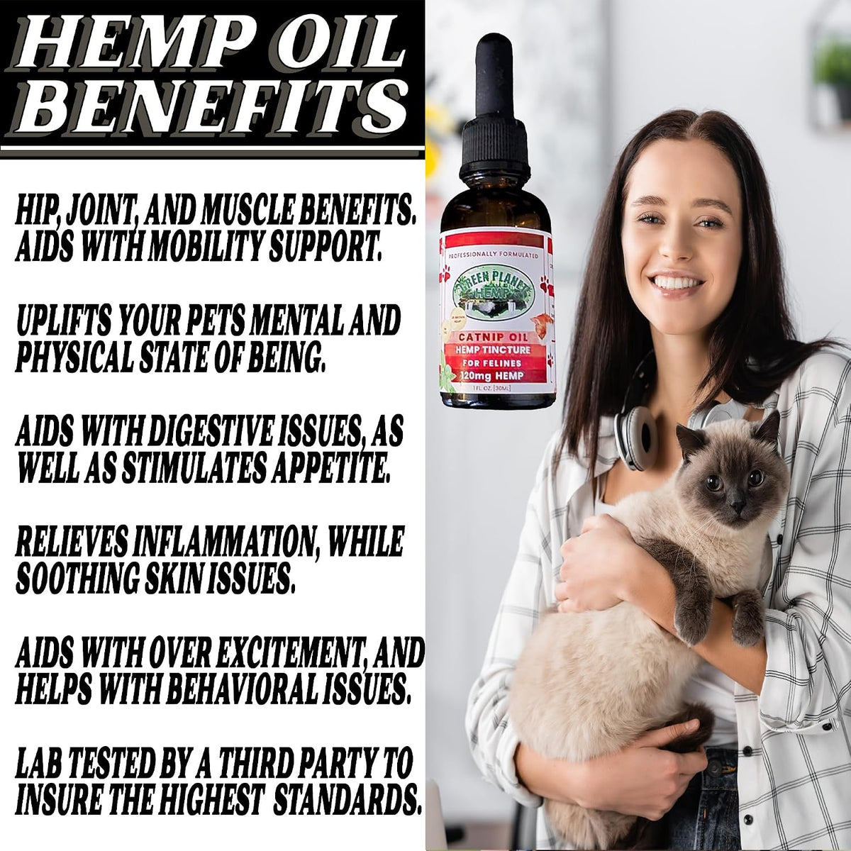 Pet Hemp Oil with Catnip – Organic Hemp Tincture for Dogs and Cats - görsel 4