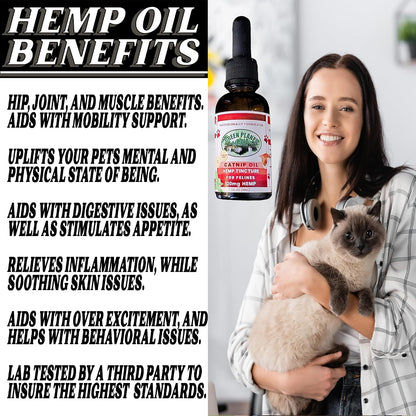 Pet Hemp Oil with Catnip – Organic Hemp Tincture for Dogs and Cats