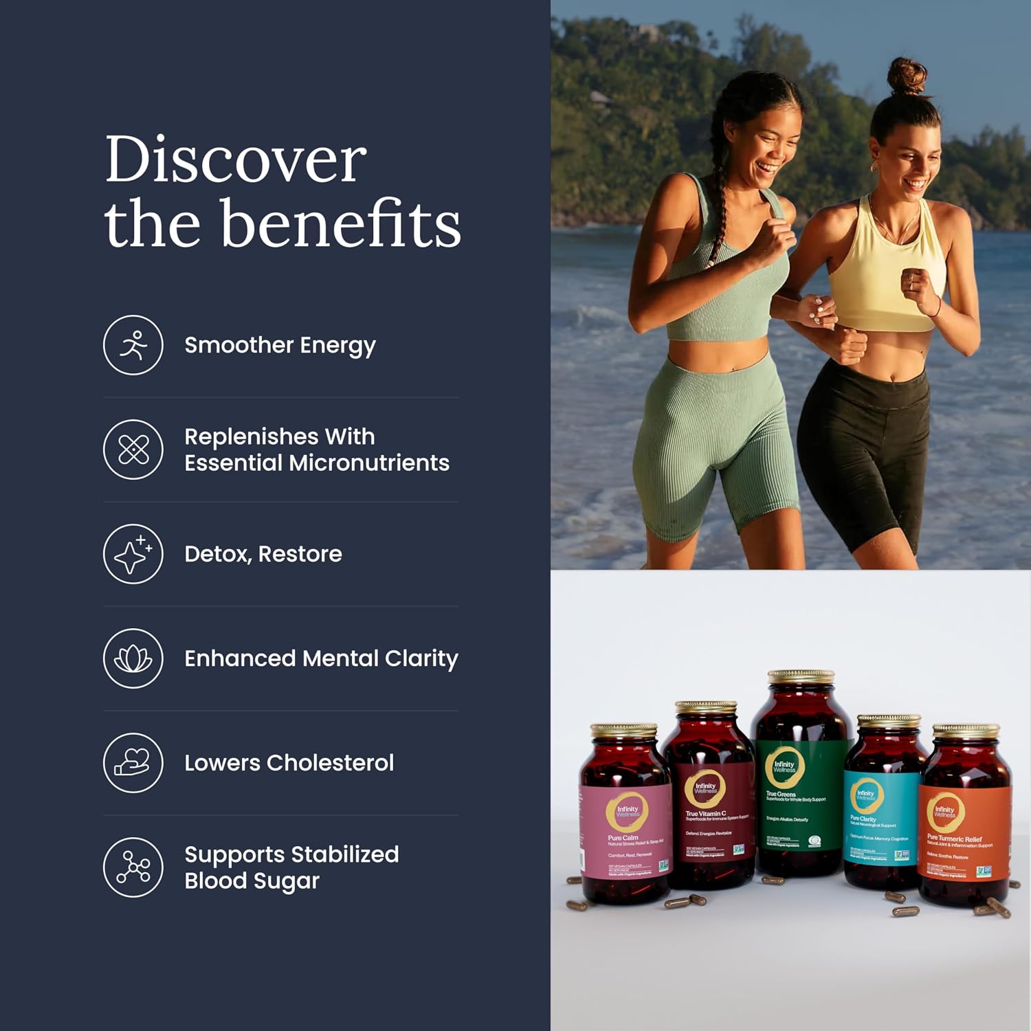 Infinity Greens Superfood Capsules - Blue-Green Algae Based with 28 Organic Superfoods, No Fillers or Grasses, Low-Temperature Dehydrated (34 Servings) - görsel 6