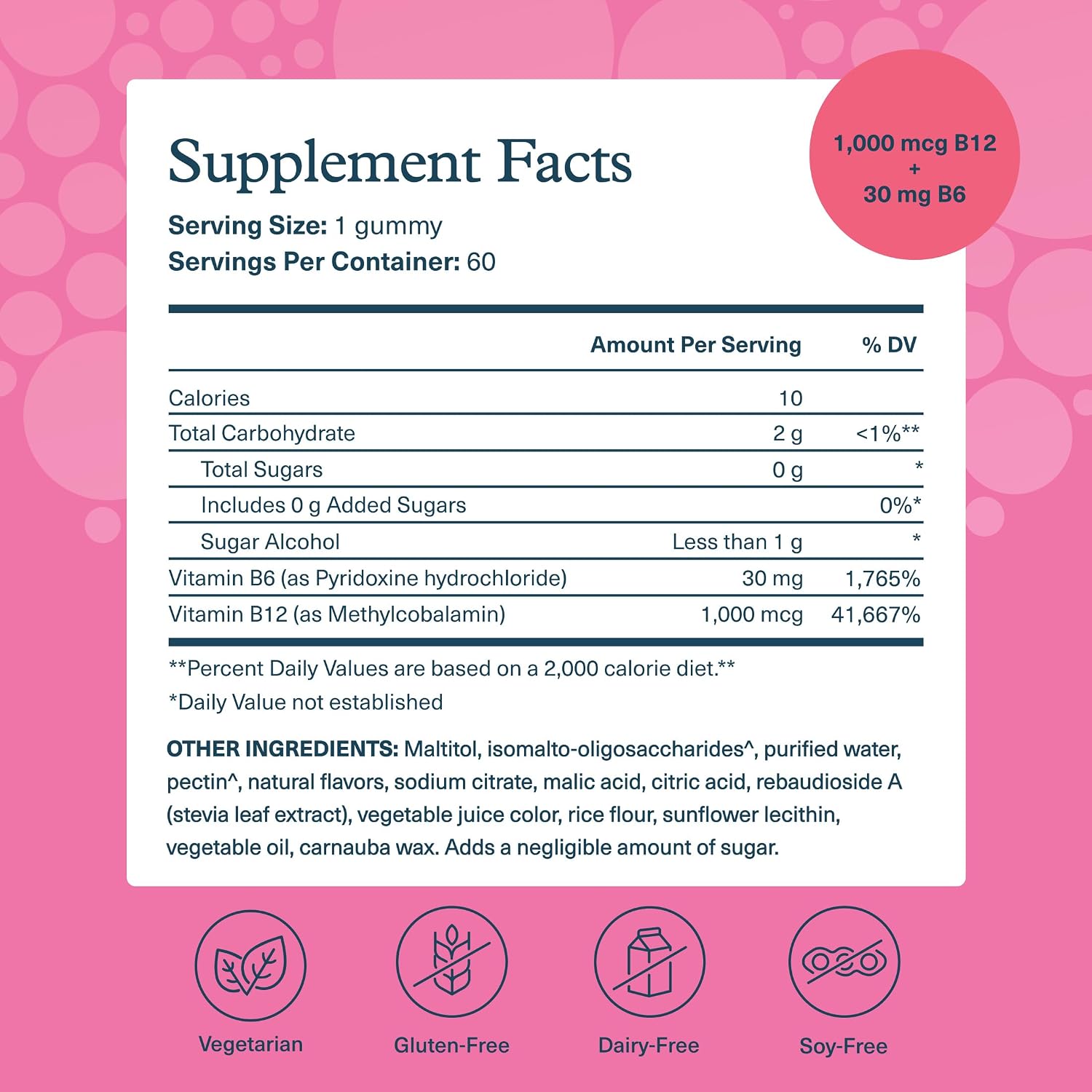 Youtheory B12B6 Gummies – Vitamin B12 & B6 – Contributes to Normal Energy Metabolism & Nervous System Function – Sugar Free – 60 Gummies - görsel 2