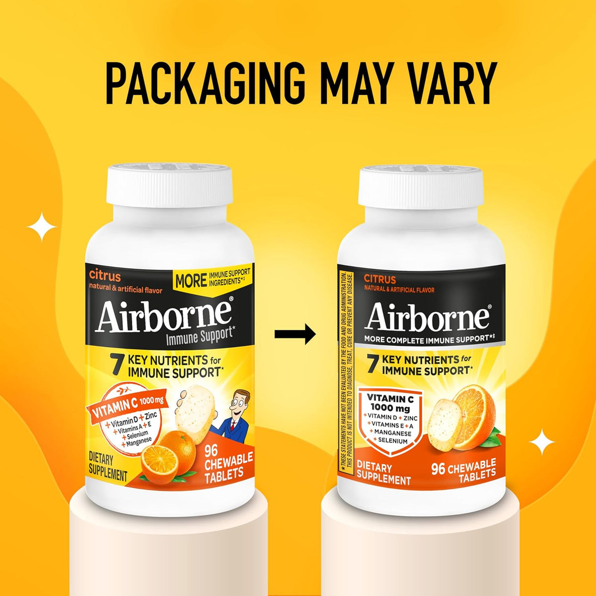 Airborne Vitamin C 1000mg Citrus Chewable Tablets (96 Count) - görsel 7
