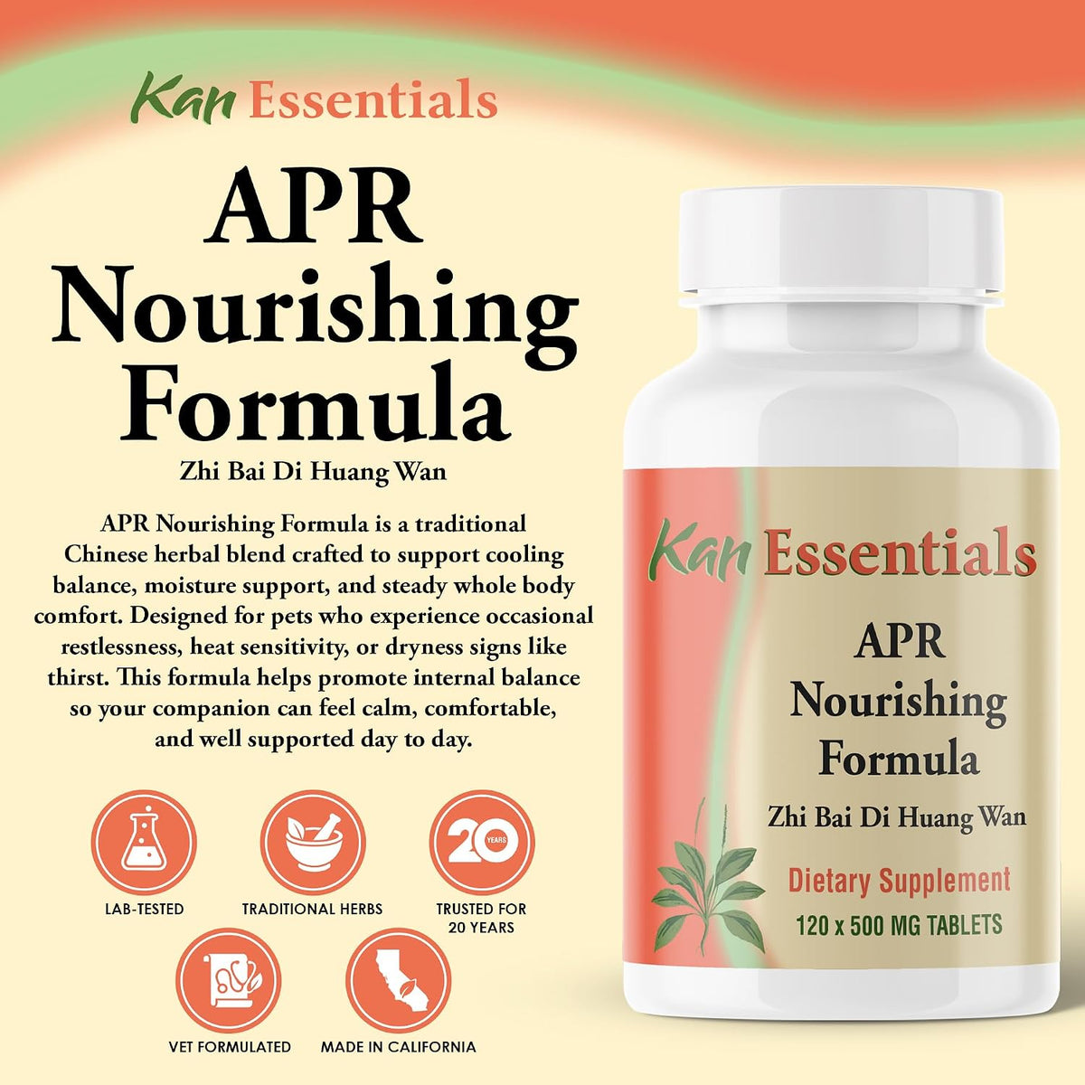 Kan Herb Company APR Nourishing Formula – Traditional Chinese Herbal Blend for Dogs and Cats, 120 Tablets - görsel 2
