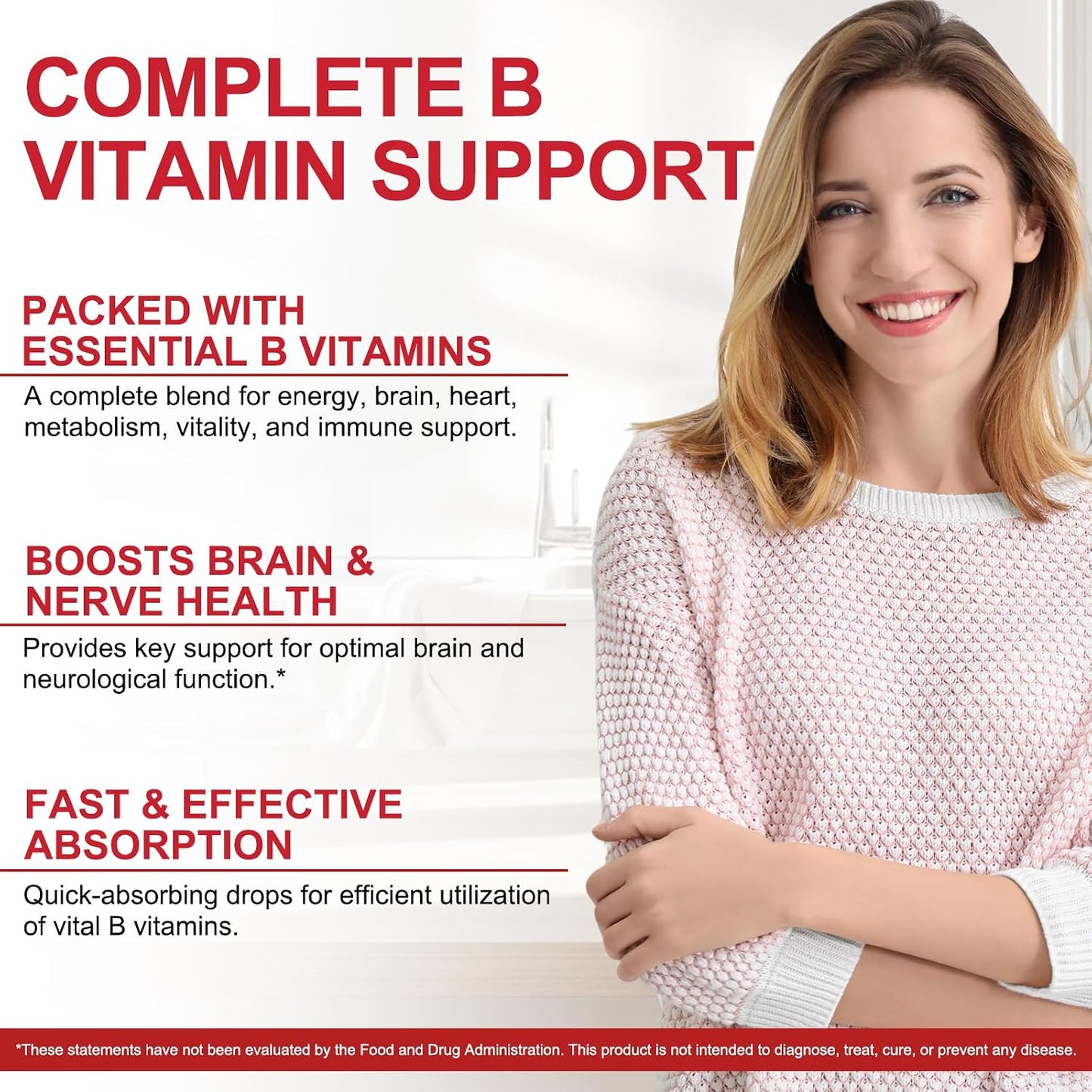 Vitamin B Complex Liquid Drops – Vegan B12 Methylcobalamin, B1 Thiamine, B6 Pyridoxine, Folic Acid, Niacin – Supports Energy, Brain & Heart Health, 40 Servings - görsel 5