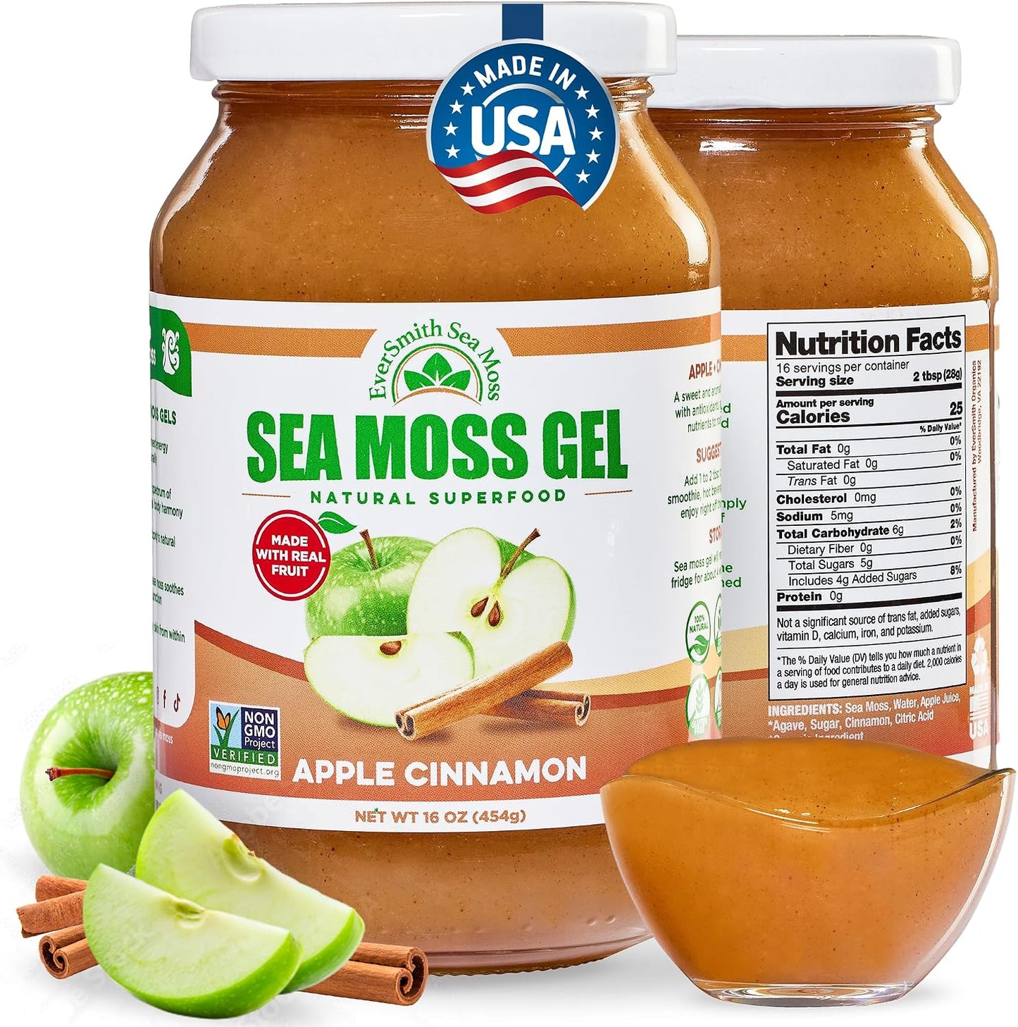 Wildcrafted Irish Sea Moss Gel – Apple Cinnamon (1 Jar) - görsel 1
