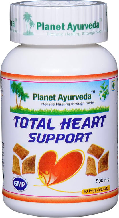 Planet Ayurveda Total Heart Support - 500mg, 120 Vegetarian Capsules (Pack of Two)