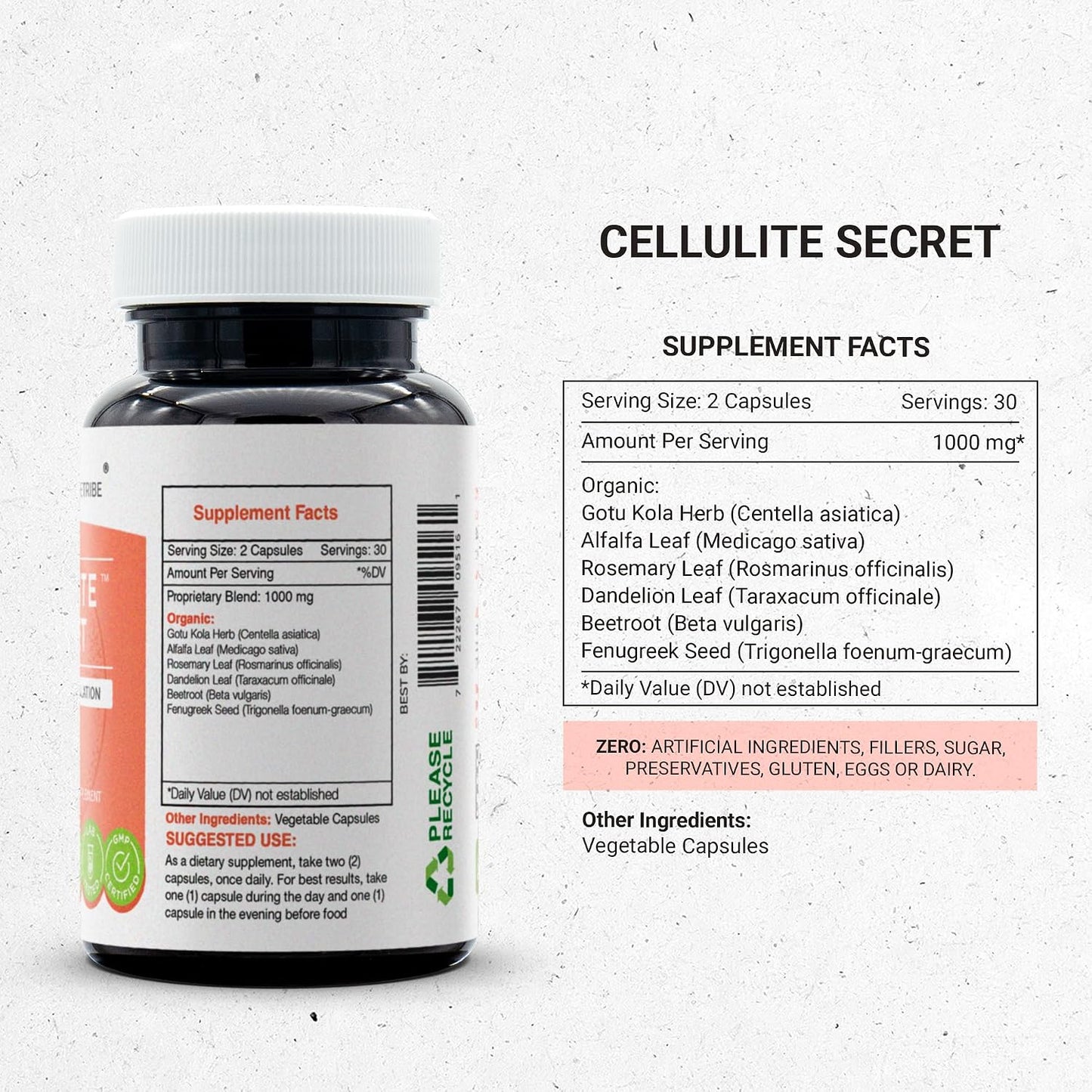 Secrets of the Tribe Cellulite Secret, 60 Capsules - Herbal Supplement - görsel 3