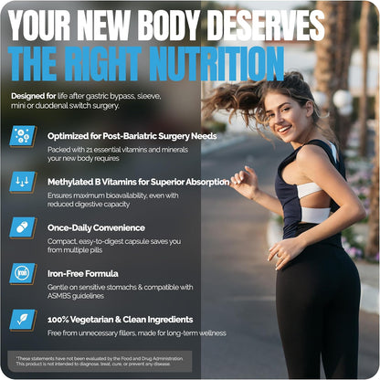 Shiny Leaf Methylated Bariatric Multivitamin Without Iron (90 Capsules)