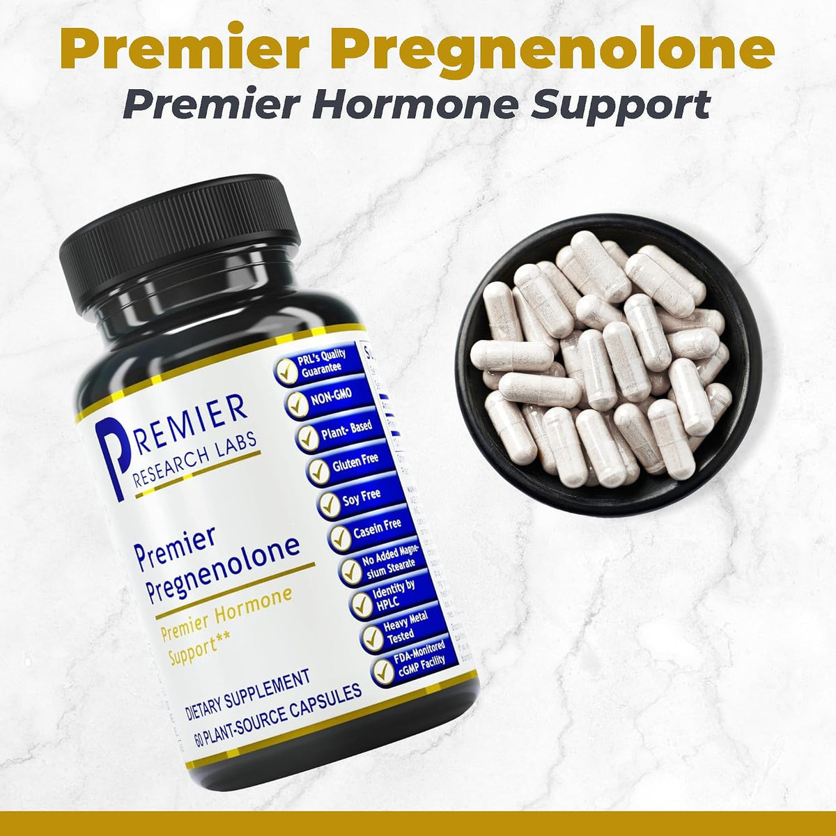 Premier Research Labs Premier Pregnenolone - 100mg Food Supplement - 60 Vegetarian Capsules - görsel 2