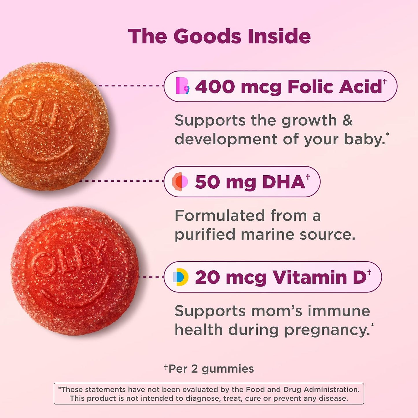 OLLY Prenatal Multivitamin Gummies, 30-Day Supply (60 Gummies) - görsel 6