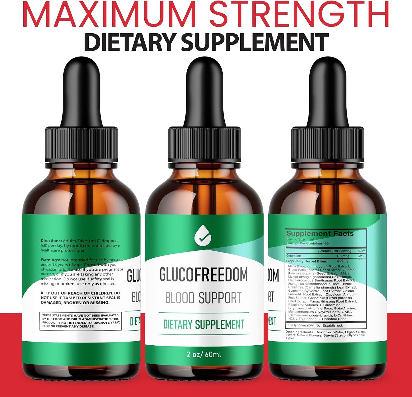 GlucoFreedom Drops – Official Formula – Liquid Drops for Overall Wellbeing Support (2 Pack, 118 ml Each) - görsel 6