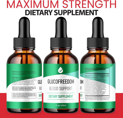 GlucoFreedom Drops – Official Formula – Liquid Drops for Overall Wellbeing Support (2 Pack, 118 ml Each)