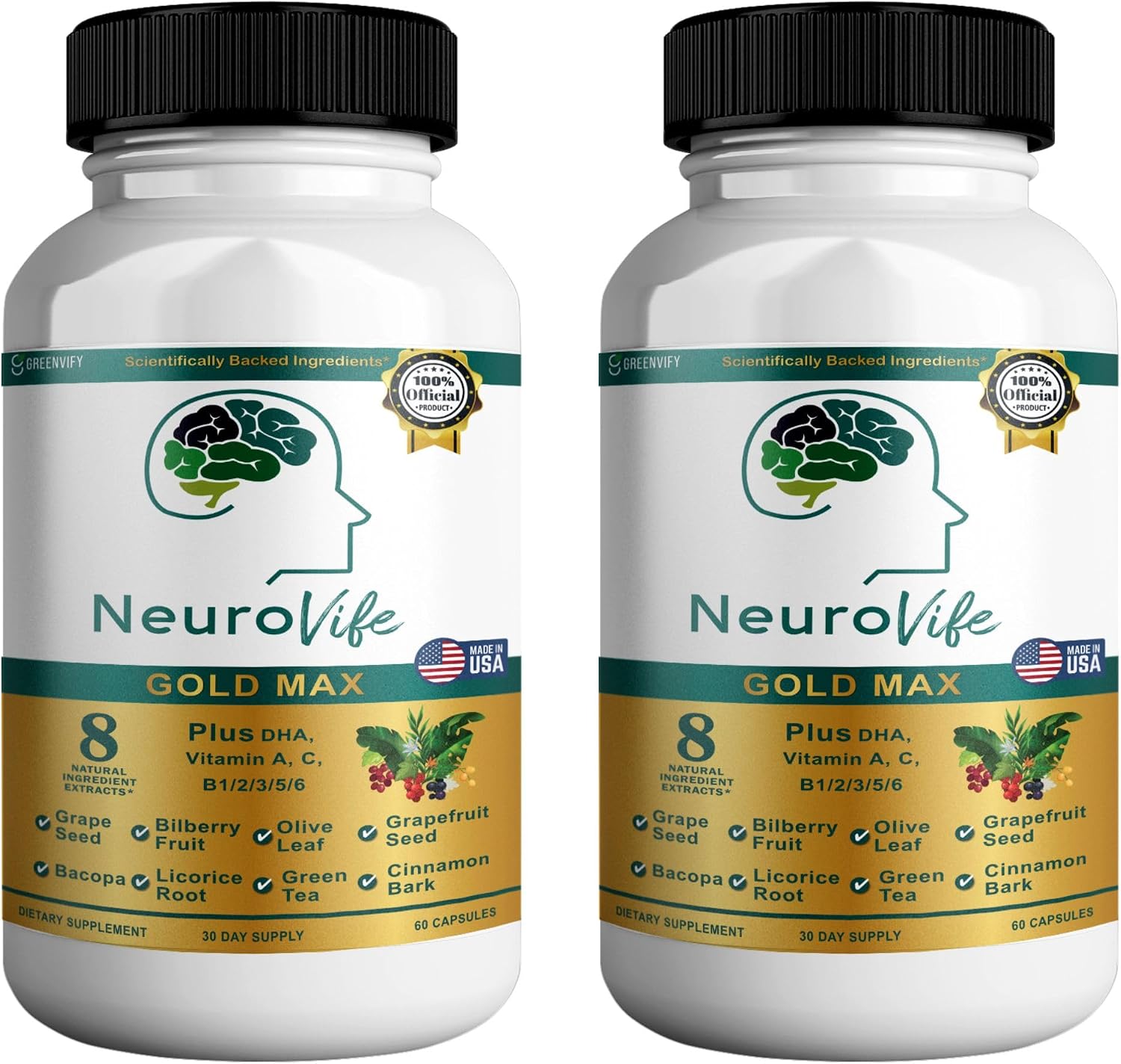 NeuroVife Gold Max Nootropic Formula – Cognitive Focus and Clarity Complex, 60 Capsules - görsel 8