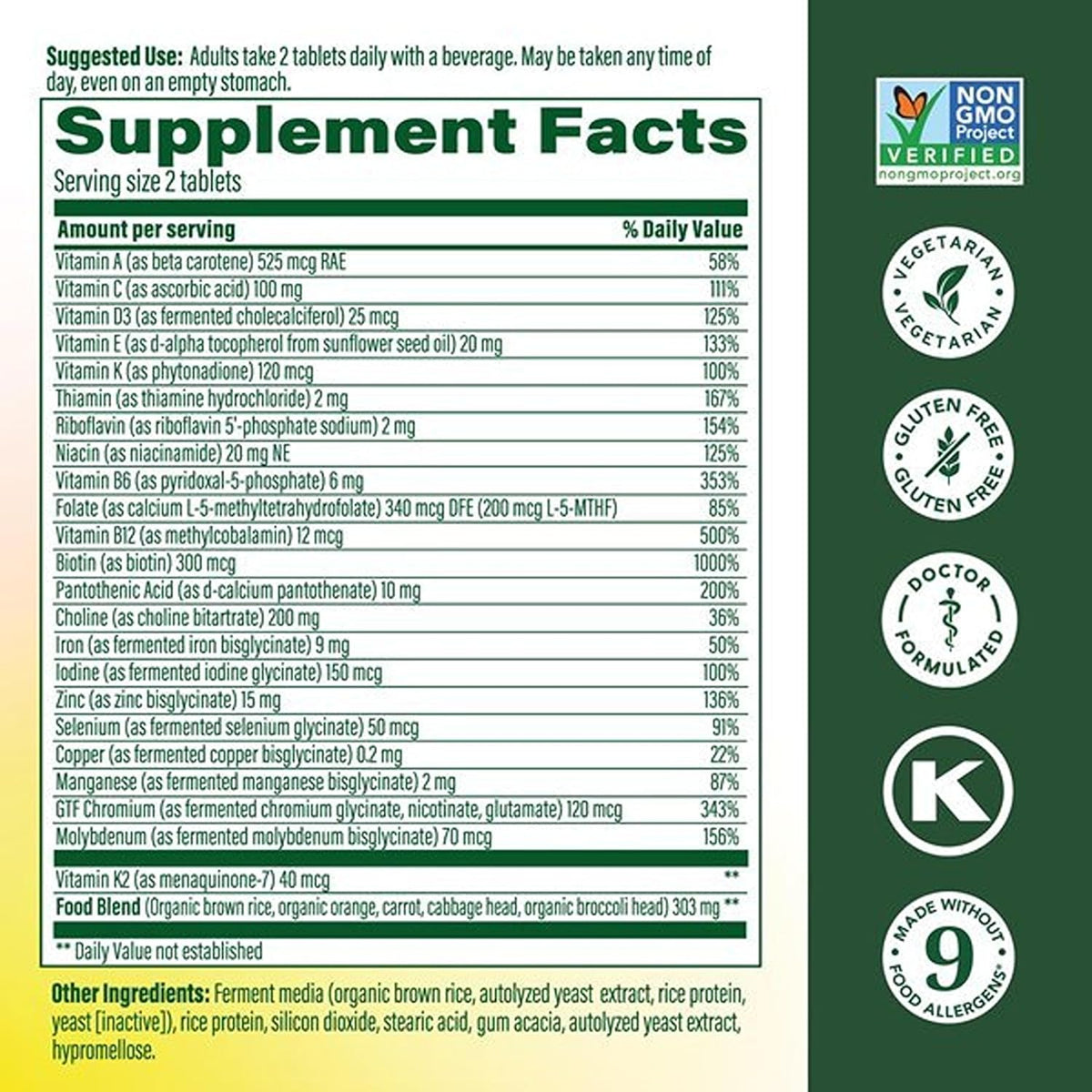 MegaFood Women's 40+ Advanced Multivitamin - 120 Tablets - görsel 3