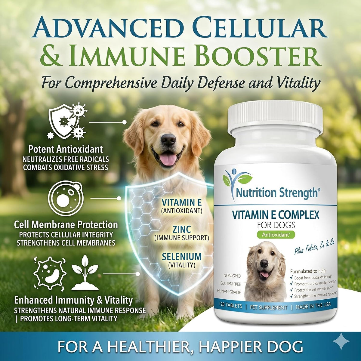 Nutrition Strength Vitamin E for Dogs - 120 Chewable Tablets - görsel 2