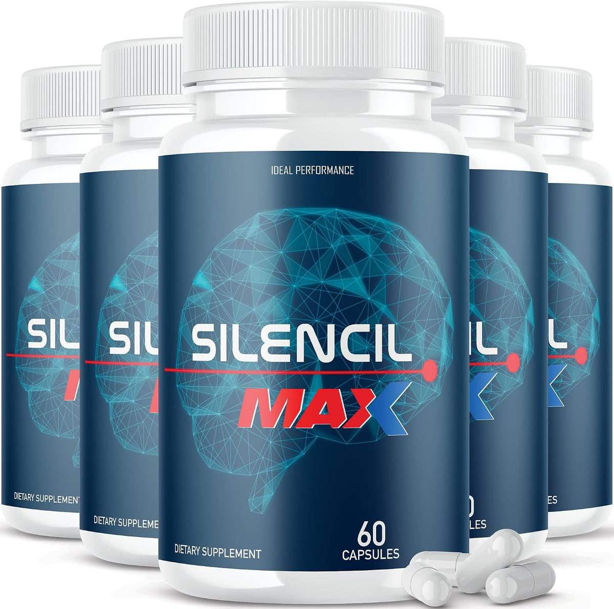 IDEAL PERFORMANCE (5 Pack) Silencil Tinnitus Max Supplement Capsules (300 Capsules) - görsel 1
