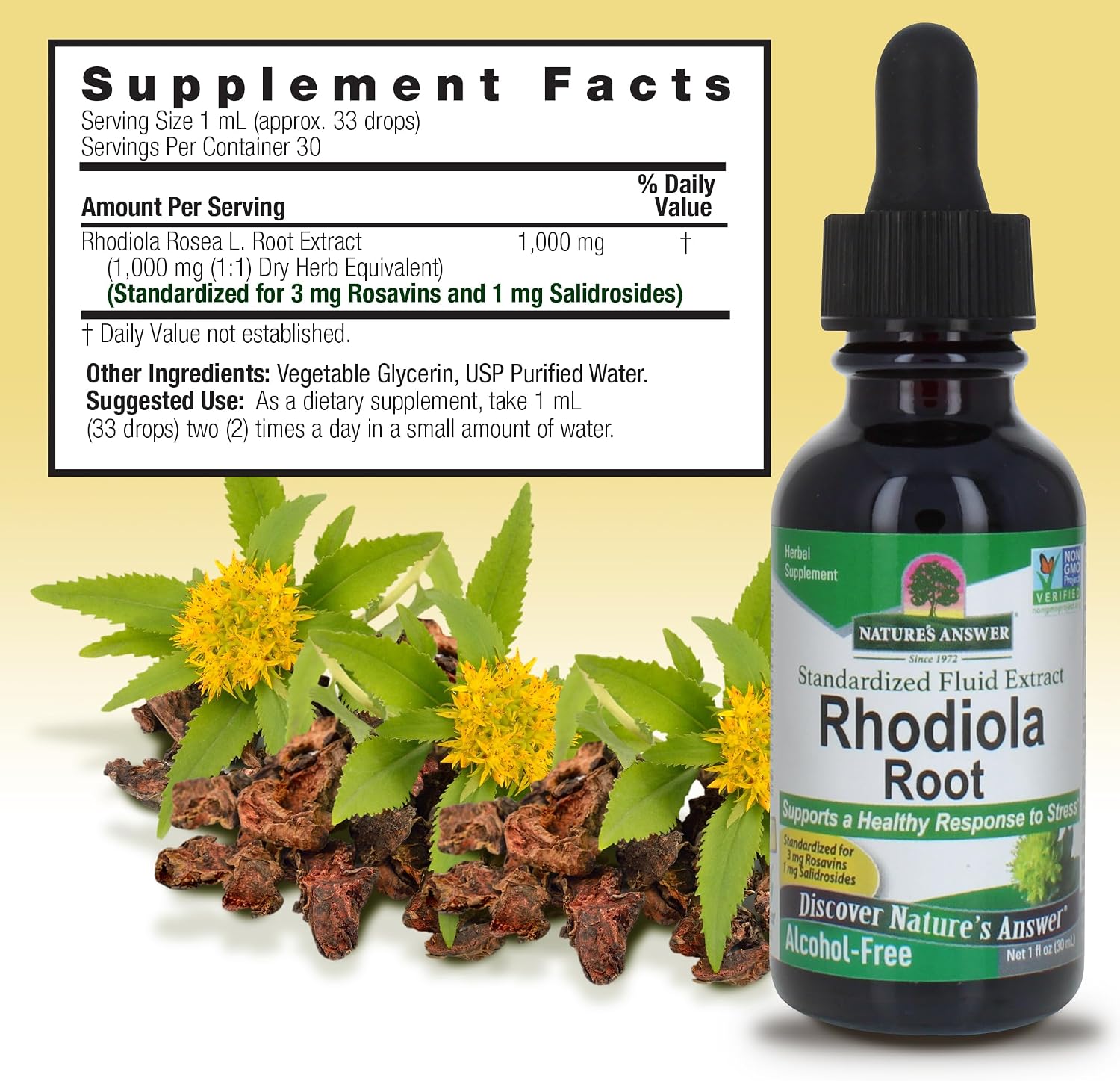 Nature's Answer Alcohol-Free Rhodiola Root, 30ml, Pack of 2 - görsel 3
