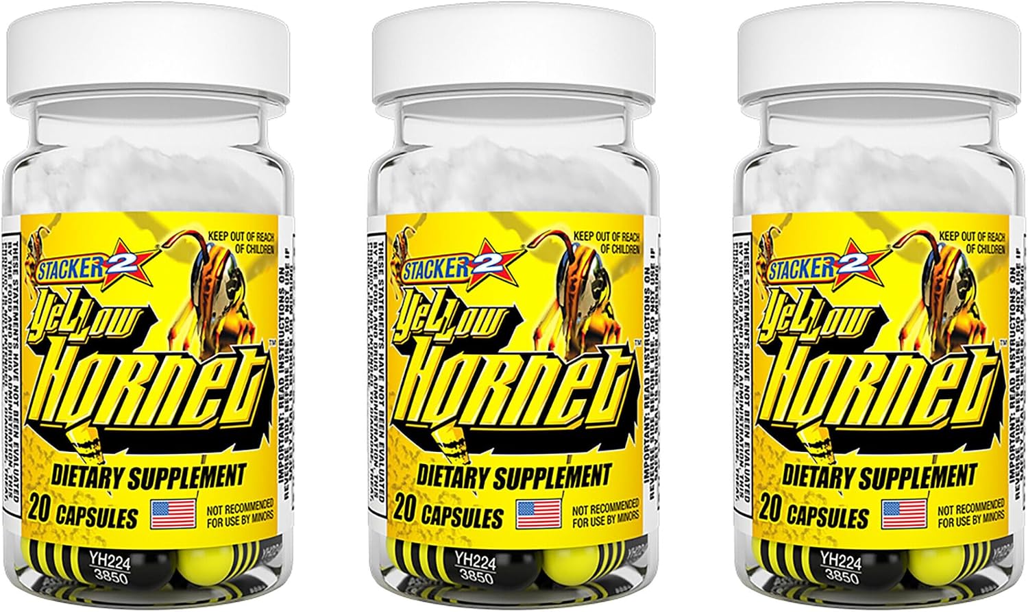 STACKER 2 Yellow Hornet (3 Pack of 20 Capsules) - görsel 1