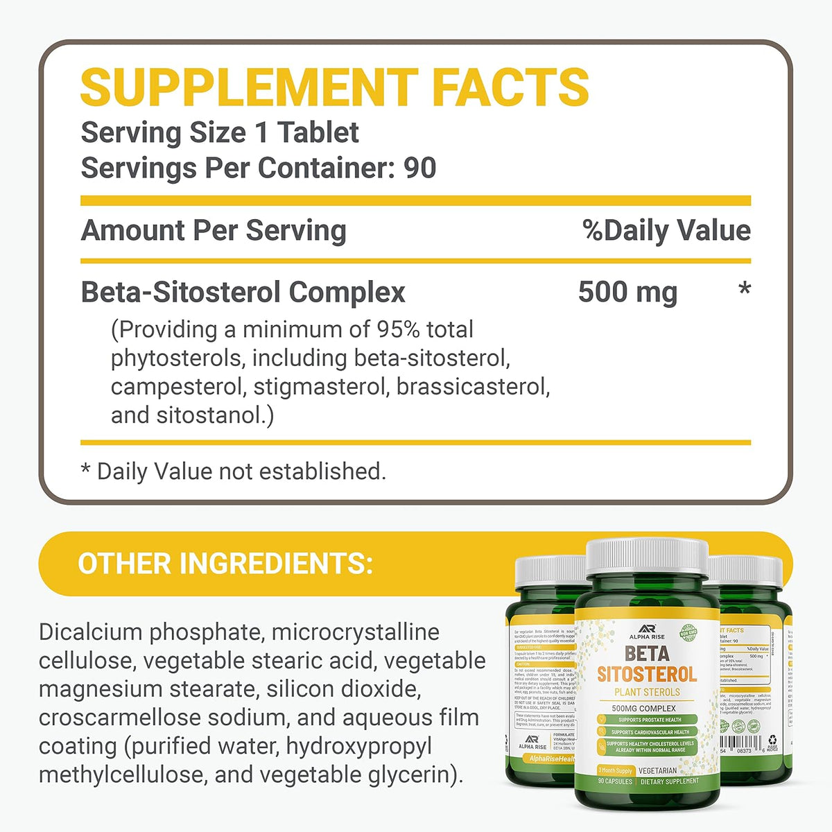 Beta Sitosterol 500mg Tablets – Prostate and Cholesterol Support - görsel 8