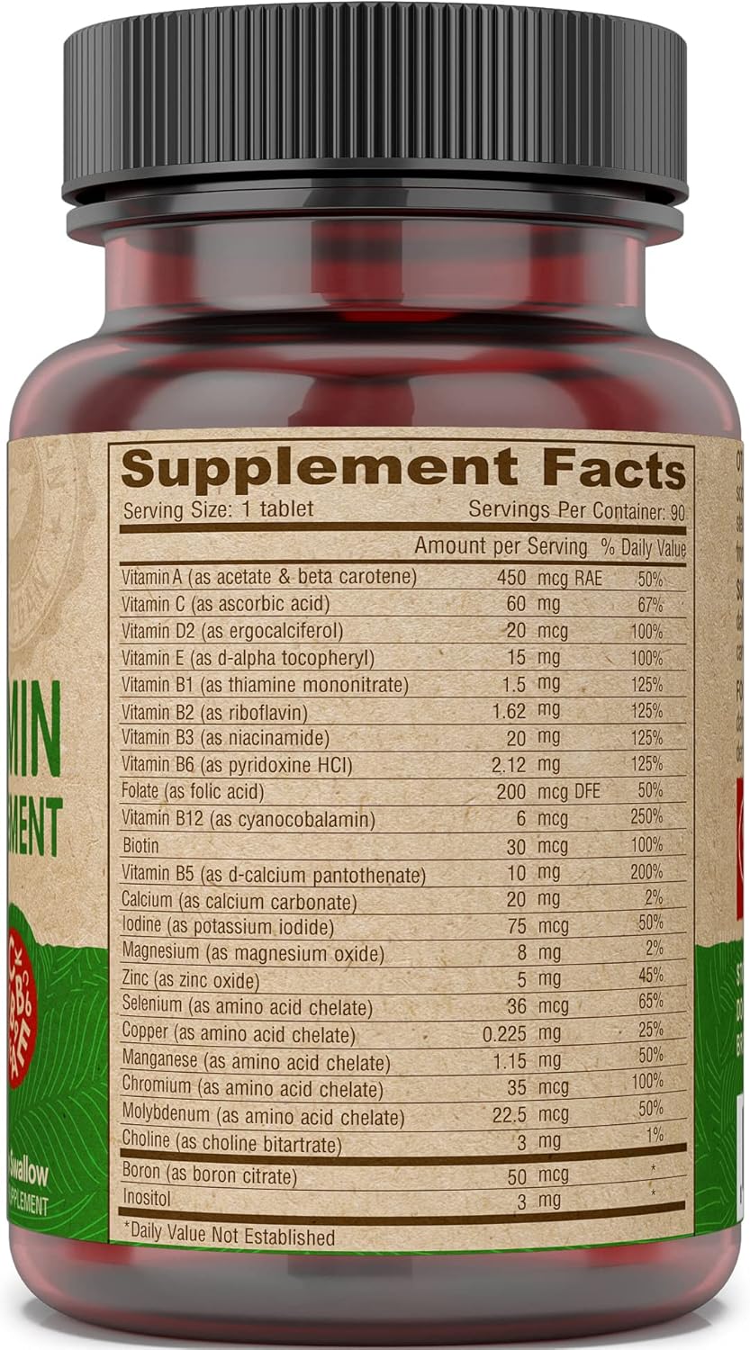 DEVA Vegan Iron-Free Multivitamin & Mineral Supplement, Vitamin C, D2, E & B-Complex, Biotin, 90 Tiny Tablets - görsel 4