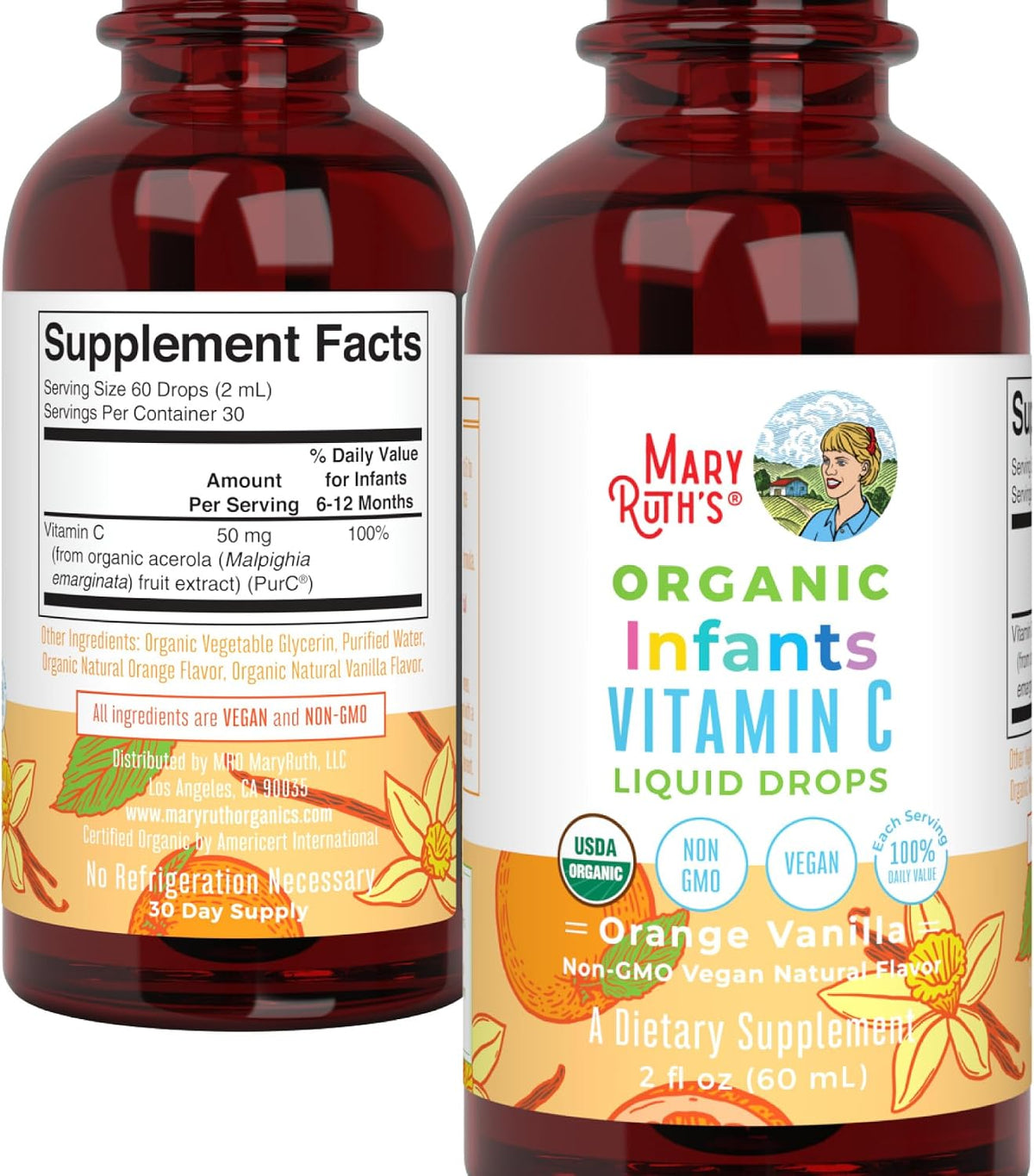 MaryRuth's Infant & Baby Vitamin C Supplement | USDA Organic Vitamin C Liquid Drops for Infants | Ages 6-12 Months | Immune Support | Overall Health | Vegan | Non-GMO | Gluten-free | 60 ml - görsel 10
