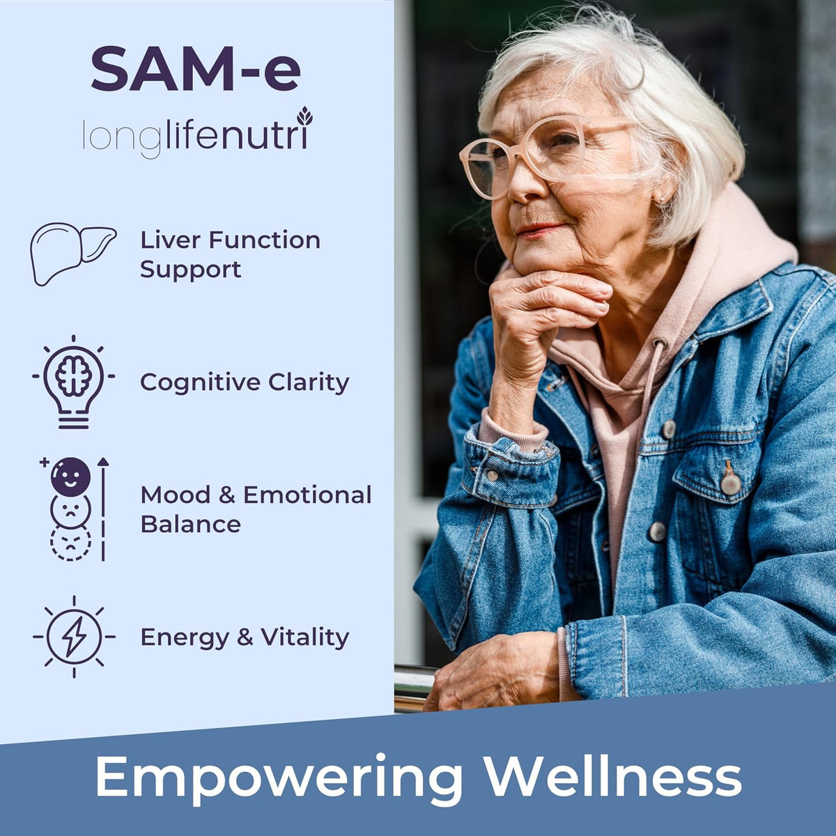 LongLifeNutri SAM-e 400mg – 120 Vegetarian Capsules - görsel 4