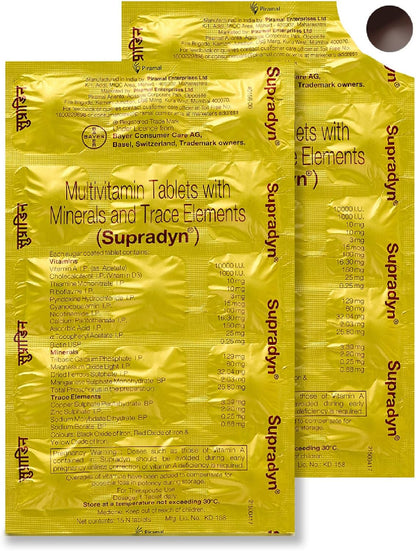 Supradyn Multivitamin Tablets with Minerals and Trace Elements, 225 Tablets