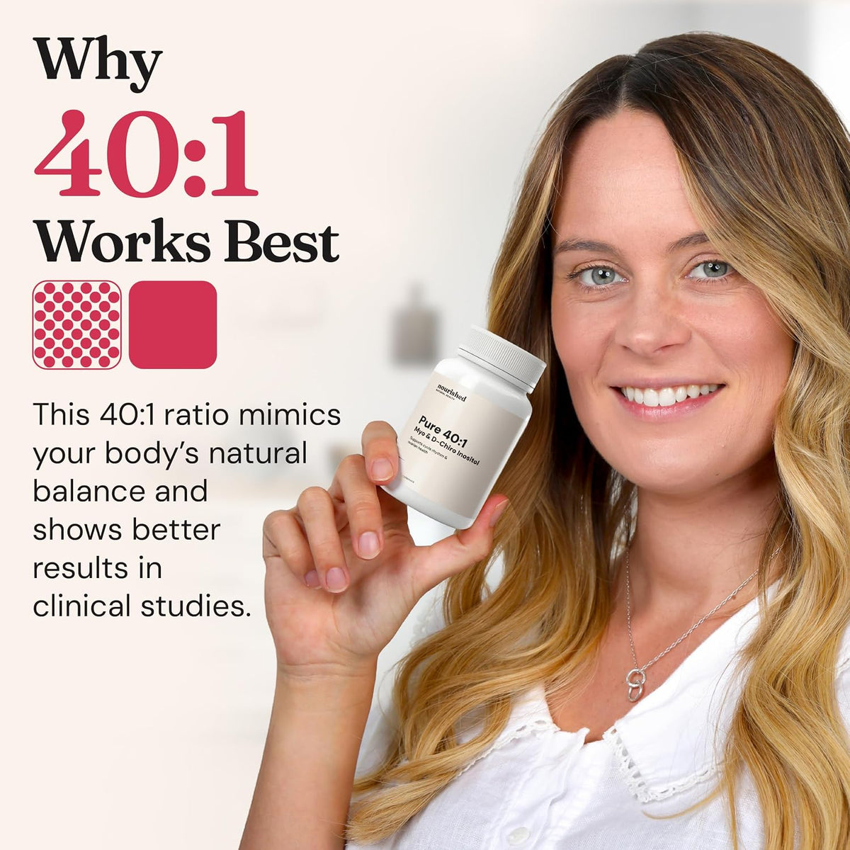 Nourished 40:1 Myo-Inositol & D-Chiro – Skin Health: Balanced hormones often contribute to clearer skin by helping – Image 3