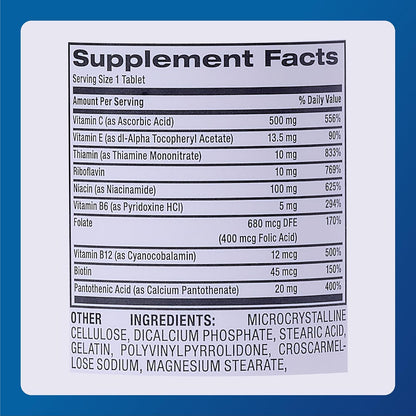 MAJOR Stress Formula - High Potency B-Complex Vitamin Supplement, 60 Tablets