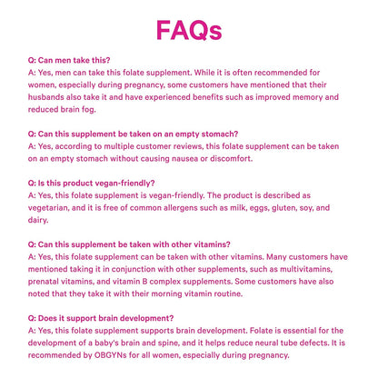 Pink Stork Folate: Methylated Folate Supplement – MTHFR Support, 60 Capsules