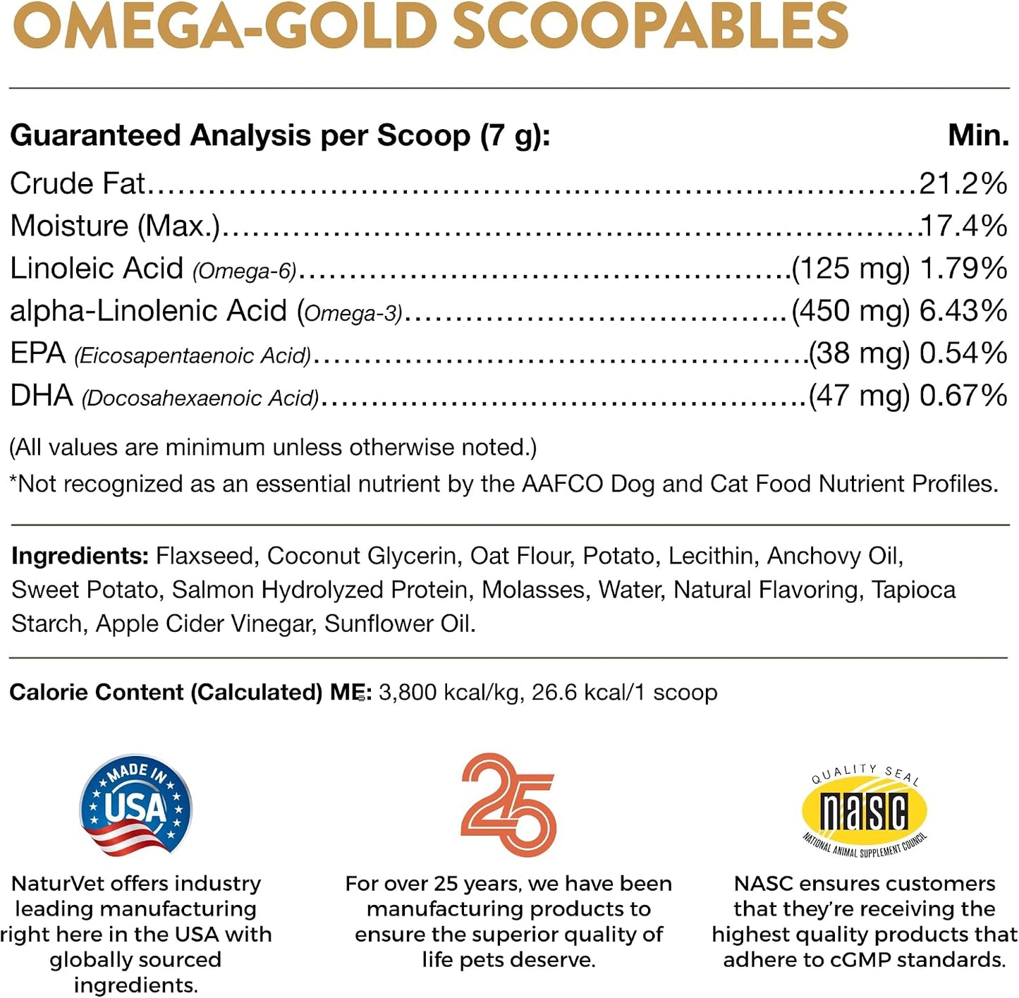 NaturVet Scoopables Omega-Gold Anchovy Oil & Salmon Supplement For Dogs and Cats - Supports Healthy Skin & Coat Plus DHA, EPA, Omega-3, & Omega-6 - Anchovy & Salmon Flavoured For Dog and Cat | 312g Bag - görsel 8