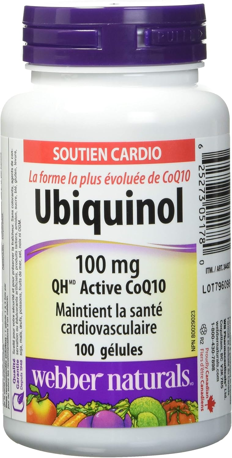 Webber Naturals Ubiquinol 100mg QH Active CoQ10 - 100 Softgels - görsel 4
