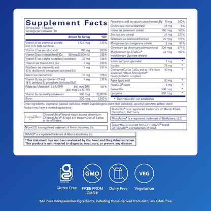 Pure Encapsulations O.N.E. Multivitamin - Once Daily with CoQ10, Metafolin, and Lutein - 60 Capsules