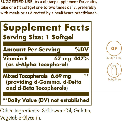 Solgar Vitamin E 100 Capsules