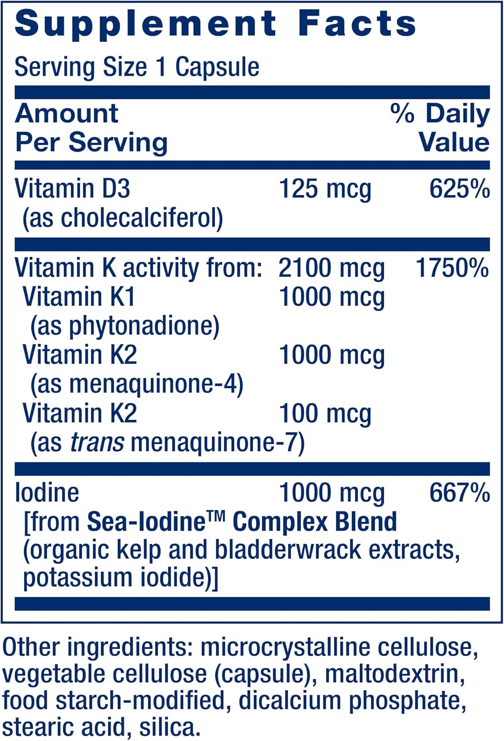 Life Extension Vitamins D and K with Sea-Iodine - görsel 3