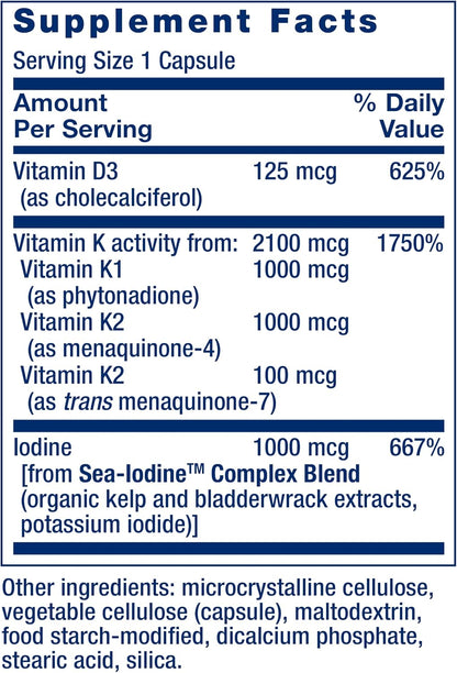 Life Extension Vitamins D and K with Sea-Iodine