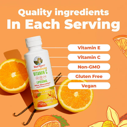 MaryRuth's Megadose Liquid Vitamin C Liposomal - 500 mg, 225 ml (30 Servings)
