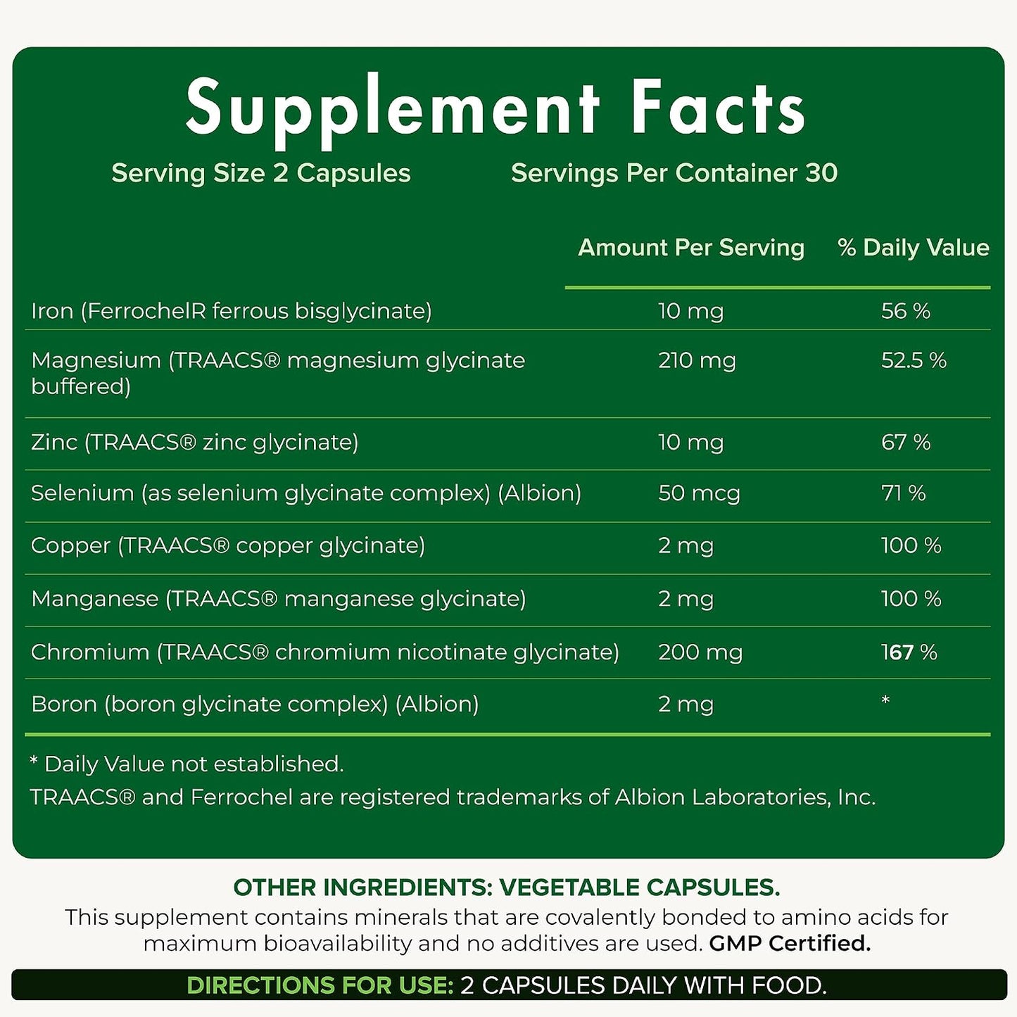 YES Chelated Magnesium and Zinc Multimineral (TRAACS) – 60 Vegan Capsules - görsel 5