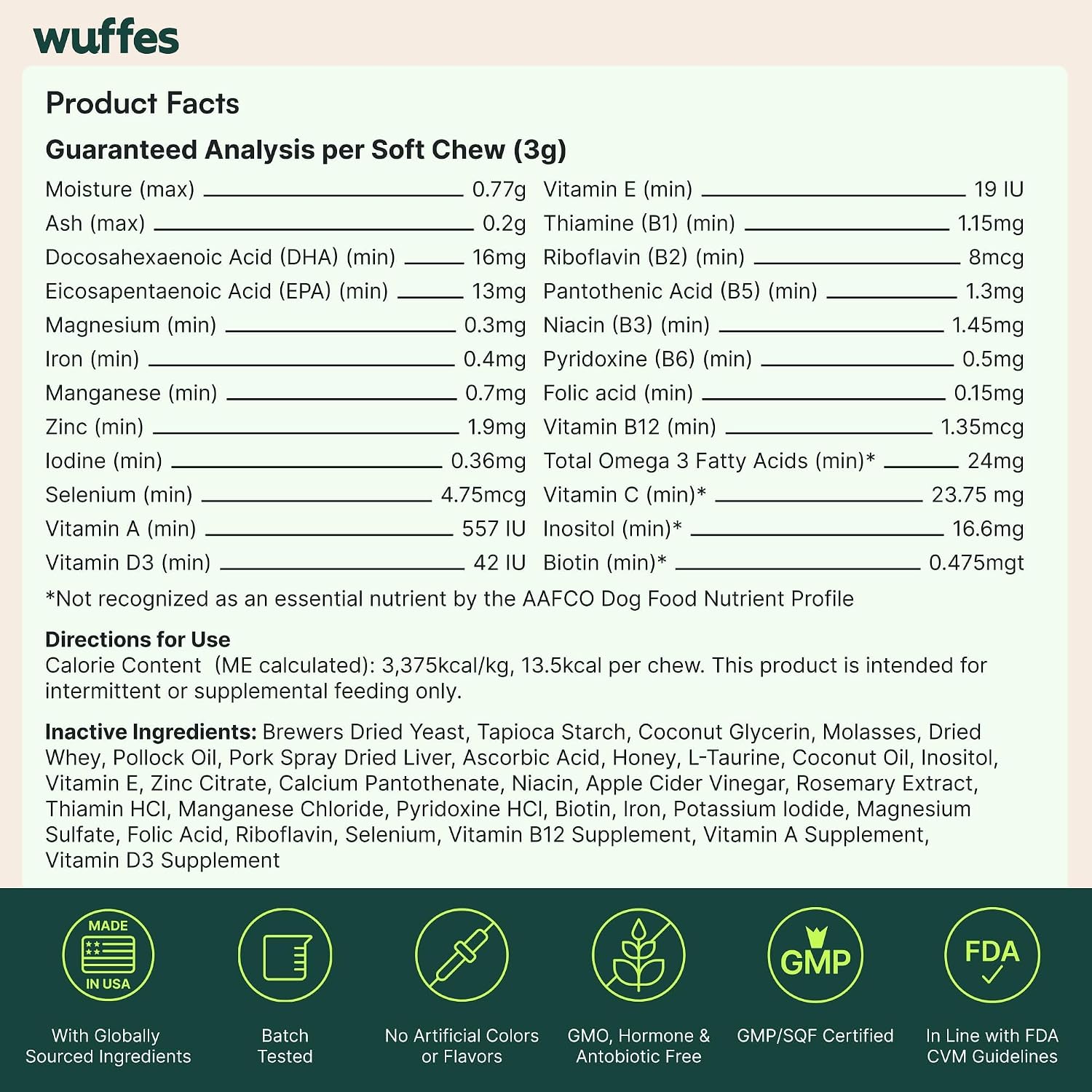 Wuffes 23-in-1 Dog Multivitamin Soft Chews - Skin, Coat, Immune & Gut Health Support (30 Count) - görsel 9