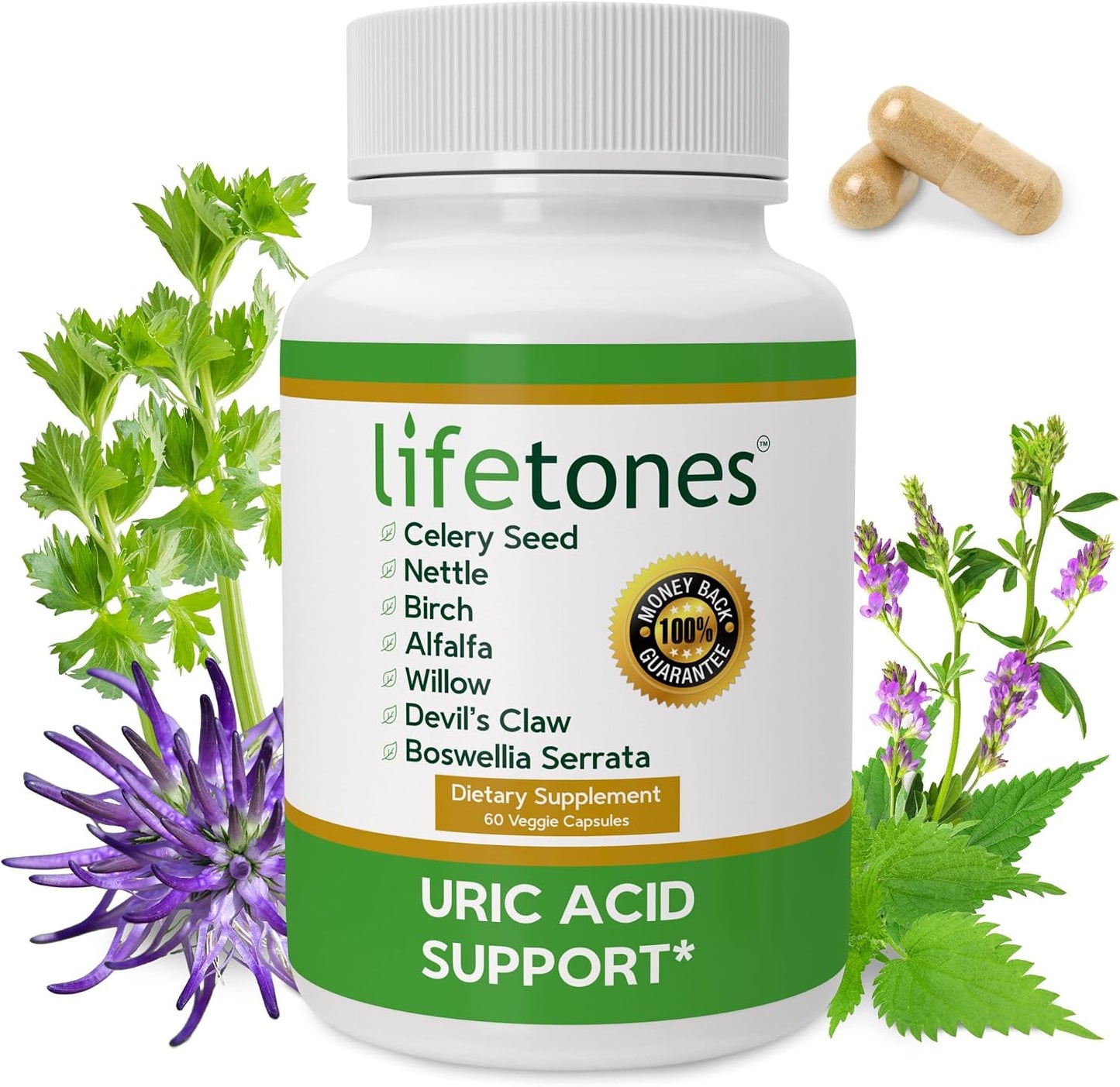 Life Tones Uric Acid Cleanse & Support Supplement – 60 Vegan Capsules - görsel 2