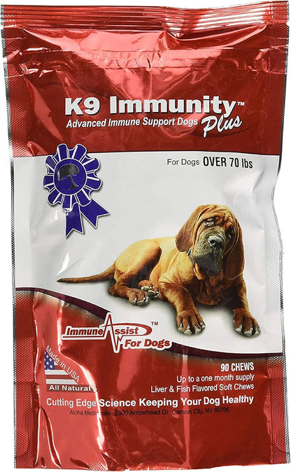 Aloha Medicinals K9 Immunity Plus - Immune Support Soft Chews for Dogs Over 70 Pounds (90 Count)