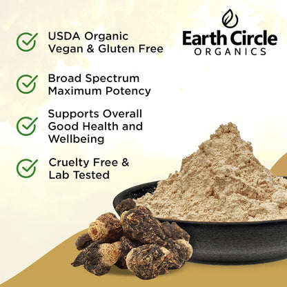 Earth Circle Organics Organic Black Maca Peruvian Root Powder – for Energy and Immune Support, 680g (3 x 227g bags)